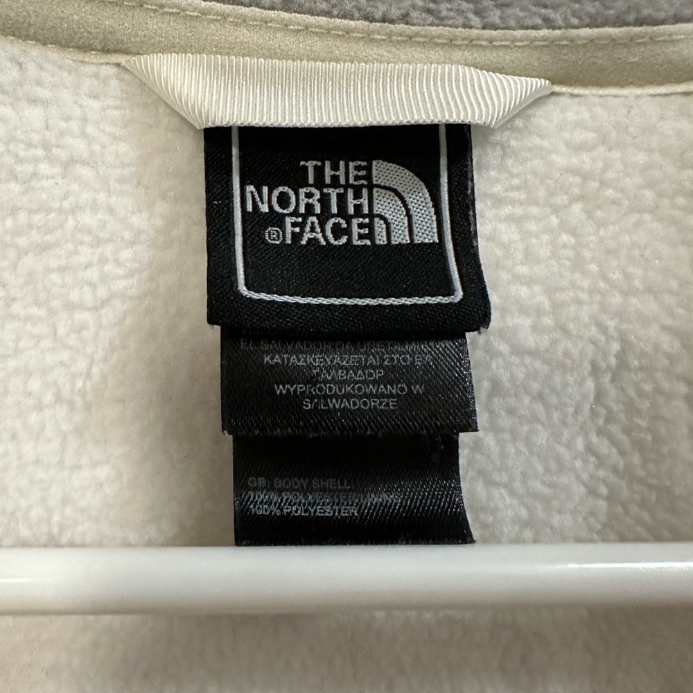 Gray and White Fleece North Face Jacket - Picture 3 of 4